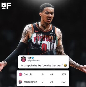 Bạn đã mất Kuzma! ⏬️The Wizards thua 13 trận liên tiếp và “vượt mặt” Pistons để đứng cuối bảng