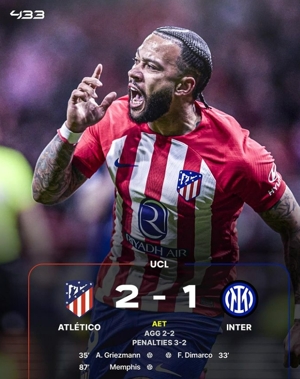 Không nên đánh giá thấp nó bất cứ lúc nào❗Atletico Madrid đã mang về cho đội xuống hạng chiến thắng đầu tiên sau nửa năm ở trận đấu vừa qua, và trận đấu này đã lội ngược dòng trước Inter Milan