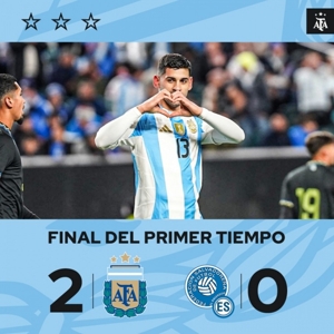 Hiệp 1 - Argentina 2-0 El Salvador, Messi chấn thương, Romero đánh đầu và Enzo ghi bàn