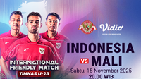Link Live Streaming Timnas Indonesia U-23 vs U-23 Mali, Friendly Match Eksklusif di Vidio